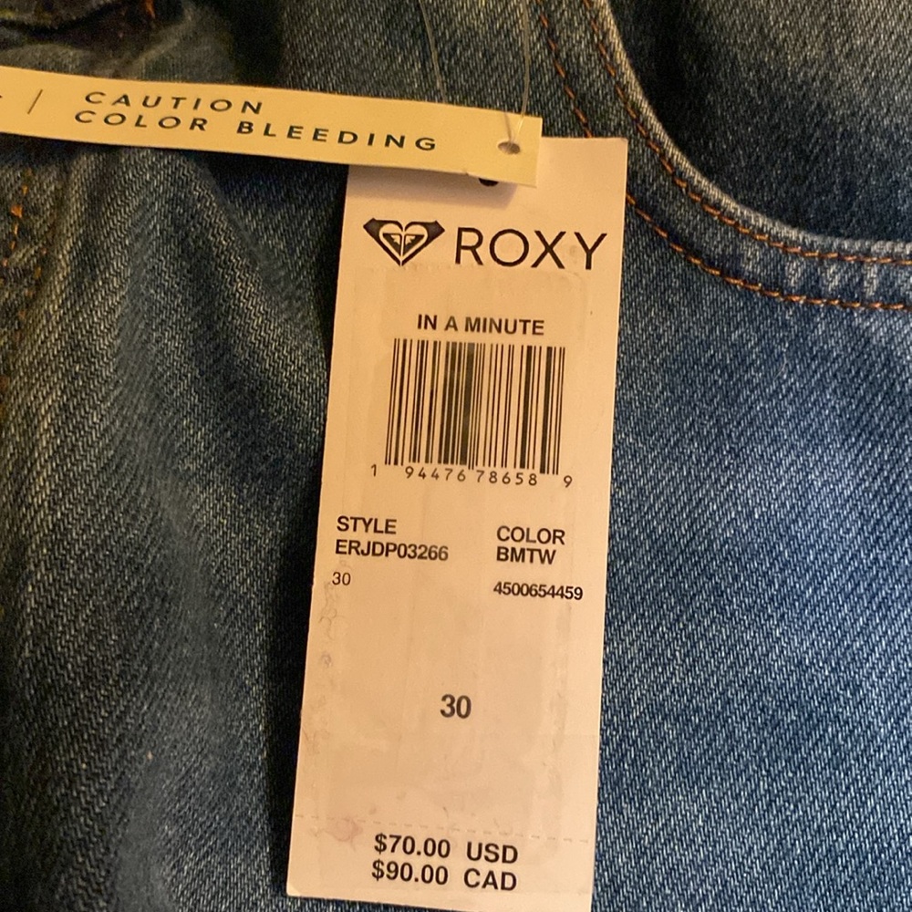 Roxy In A Minute Straight Fit Jeans SZ 30 NEW - Picture 3 of 8